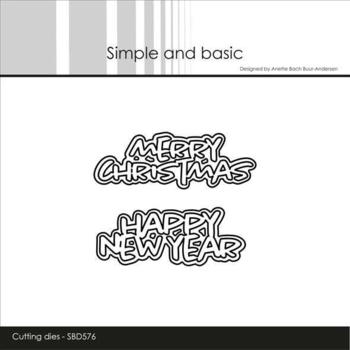 Simple and Basic die "Merry Christmas / Happy new year" SBD576
