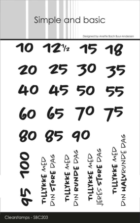 Simple and basic Clearstamp "Anniversary numbers" SBC203