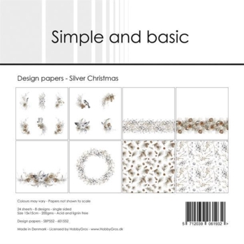 Simple and Basic Design Papers "Silver Christmas" SBP552