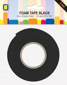 Foamtape sort 2mm x 12mm x 2m, 3.3022