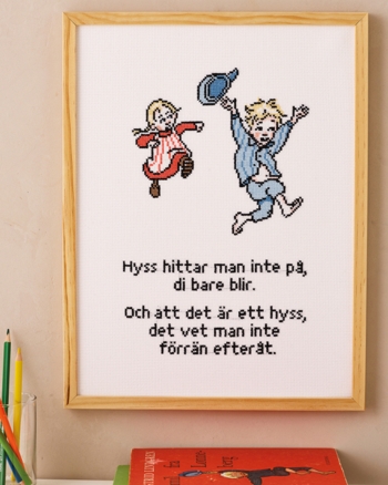 Broderi billede, 30x40cm, Ida & Emil