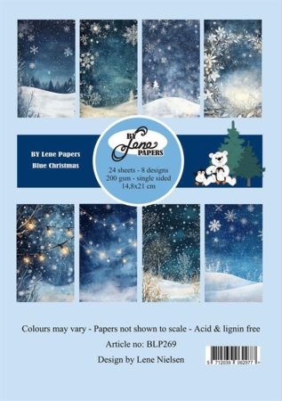 BY Lene Paperpad "Blue Christmas" 14,8x21cm, BLP269