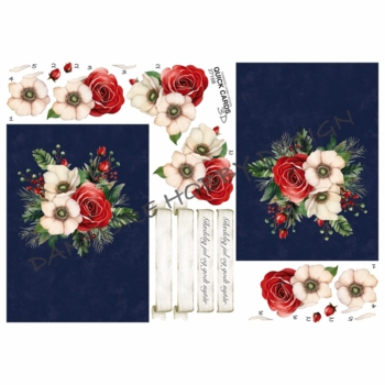 3D ark Quick Cards Blomster jul
