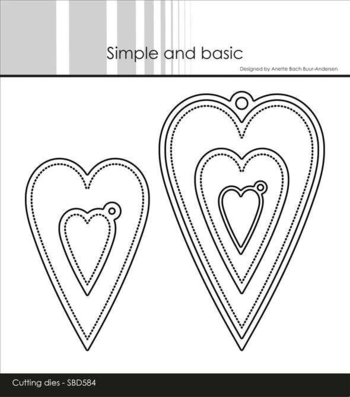 Simple and Basic die "Oblong Hearts w/tag" SBD584