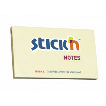 Notesblok 76x127mm, 100 blad Gul