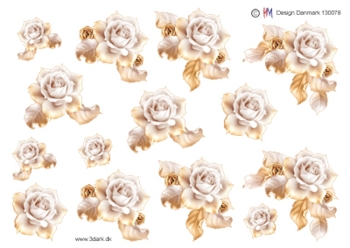 3D ark HM-design Roser i sart lys farve