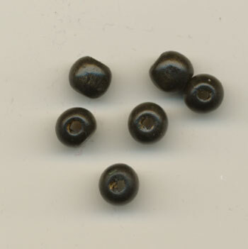 Træperler 12mm sort, 20stk.