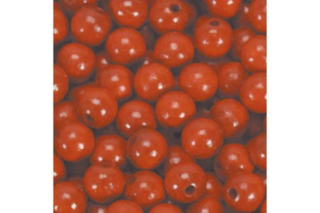 Træperler, rød, 22mm, 8stk.