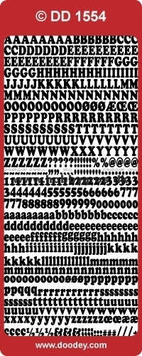 Stickers Bogstaver og tal 6mm 1554 HVIDE