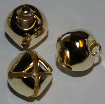 Bjælder Ø 9mm, guld-farvet, 10stk.