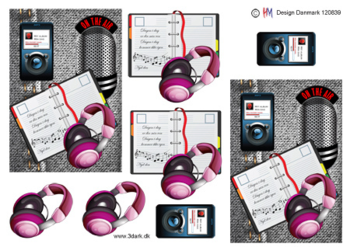3D ark HM-design IPod med lyserøde hørebøffer