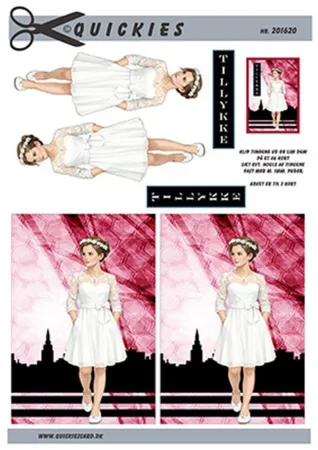 3D ark Quickies Konfirmationspige med by baggrund