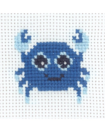 Børnebroderi krabbe 8x8cm