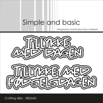 Simple and Basic die "Tillykke med dagen" SBD643, udsolgt