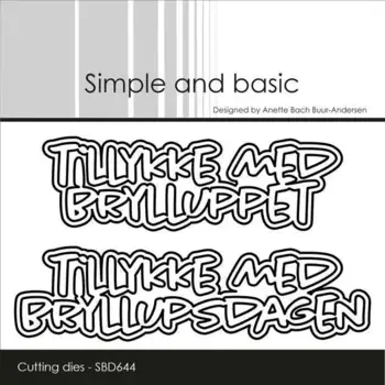Simple and Basic die "Tillykke med brylluppet" SBD644