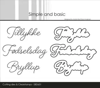 Simple and Basic die + clerstamp "Danske tekster" SBD651