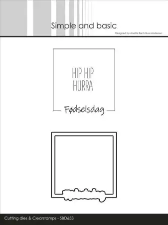 Simple and Basic die + clerstamp "Fødselsdag" SBD653