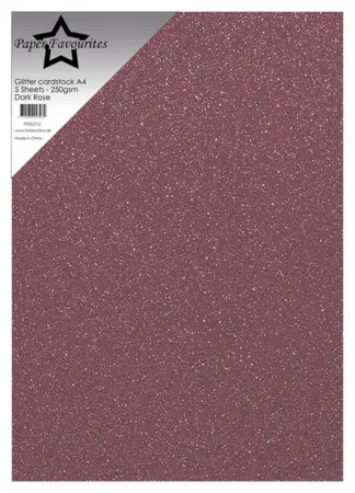 Paper Favourites Glitter Cardstock "Dark Rose" PFSS213