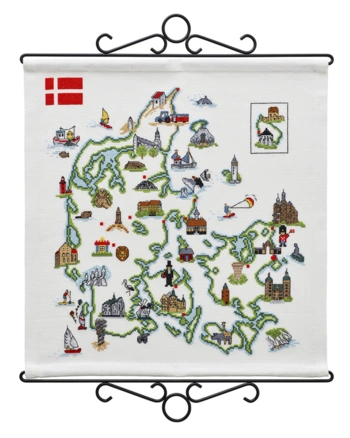 Broderikit Danmarkskort 40x42cm