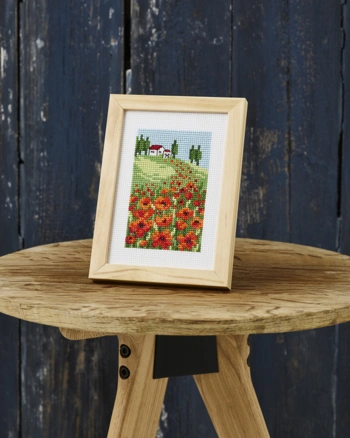 Broderikit billede Valmuer 10x15cm