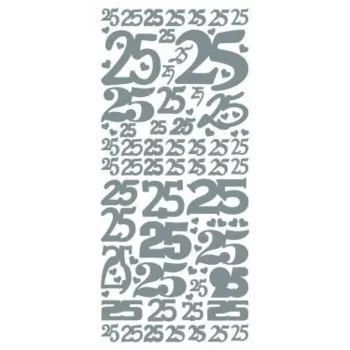 Sticker 25 tal sølvfarvet 4280
