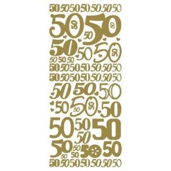 Sticker 50 tal guld 4148