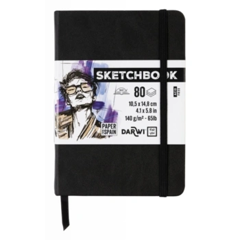 SKETCHBOOK A6, 80 blade 140g sort
