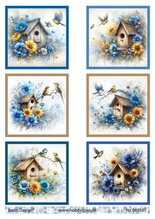 3D ark Barto design blå blomst