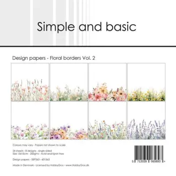 Simple and Basic Design Papers "Floral borders Vol. 2" SBP563