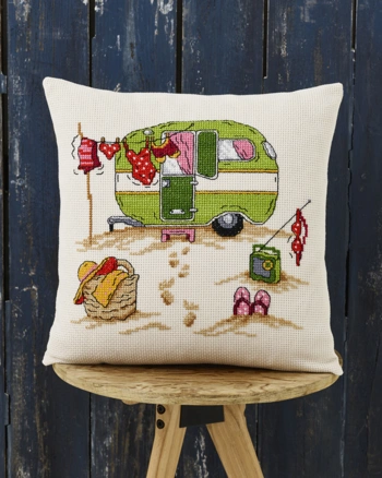Broderi pude campingvogn 40x40cm