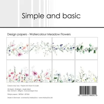 Simple and Basic Design Papers "Watercolour Meadow Flowers" SBP564