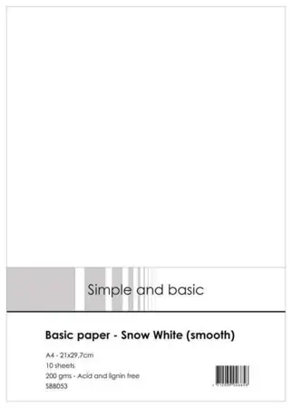 Simple and basic "Basic Paper A4 - Snow White (smooth) SBB053