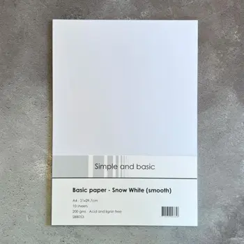 Simple and basic "Basic Paper A4 - Snow White (smooth) SBB053