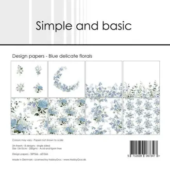 Simple and Basic Design Papers "Blue delicate florals" SBP566