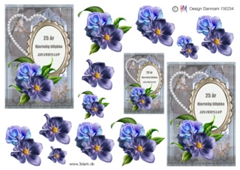 3D ark HM-design Sølvbryllups tekst og blomster
