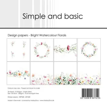 Simple and Basic Design Papers "Bright Watercolour Florals" SBP568