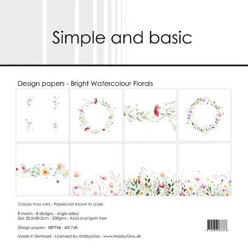 Simple and Basic Design Papers "Bright Watercolour Florals" SBP768