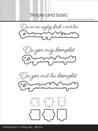 Simple and basic Clearstamp & dies "Danske tekster" SBC216