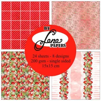 BY Lene Paperpad "Strawberry Time" BLP082, 15x15cm