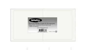 HobbyGros Storage - 50 Sæt - 3x3" / 76x76mm - Kort/Kuverter "Pure White" SS142