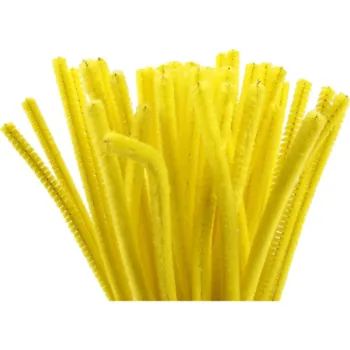 Chenille, 50stk., L: 30cm, 6mm, gul