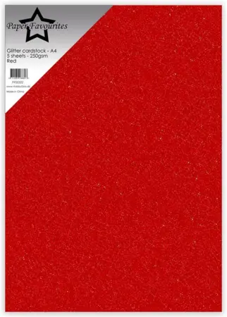 Paper Favourites Glitter Cardstock "Red" PFSS222