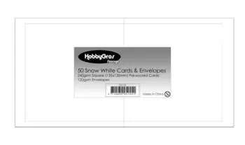 HobbyGros Storage - 50 Sæt 135x135mm Kort/Kuverter "Snow White" SS116