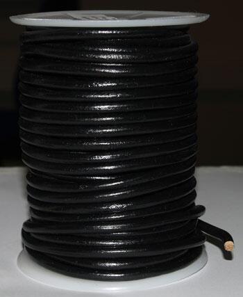 Lædersnøre sort 5mm