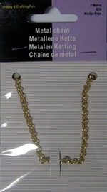 Metalkæde guldfarvet 3mm, 100cm