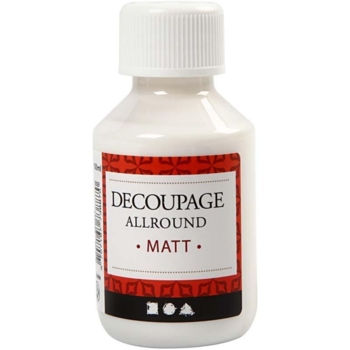 Decoupagelak mat, 100 ml, træ, pap og plast