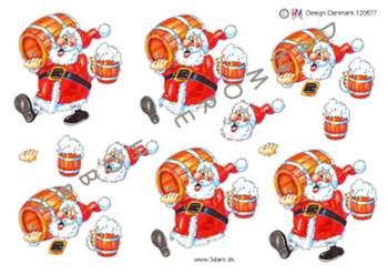3D ark HM-design Julemand med øltønde og ølkrus