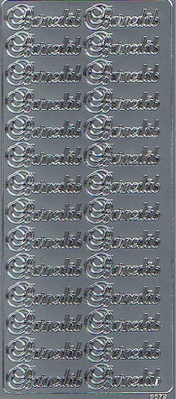 Stickers Barnedåb tekst 6679 sølv | KUN 9,95 DKK