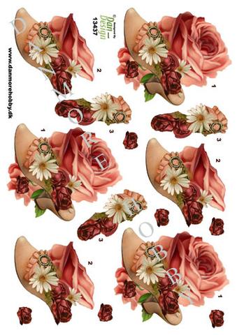 3D ark Dan-design Damesko med blomster