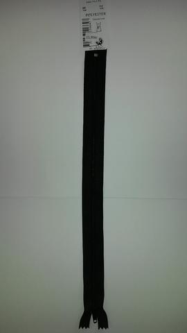 Lynlås 30cm nylon sort
